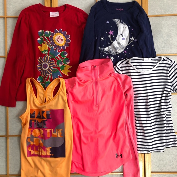 Girls sz Medium Shirt Longsleeve Bundle Hanna Andersson Cat & Jack Under Armour‎ - Picture 1 of 6